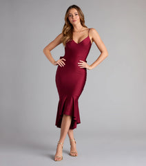 Back For More Ruffle Bow Midi Dress