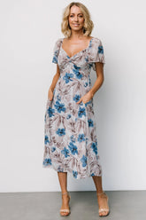 Melinda Midi Dress | Blue Floral
