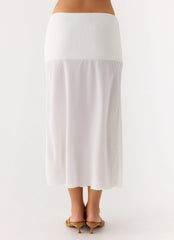 Connect My Heart Midi Skirt - White