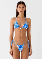 Natti Shell Halter Bikini Top - Indigo Garden