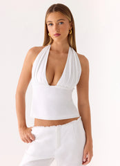Josephina Halter Top - White