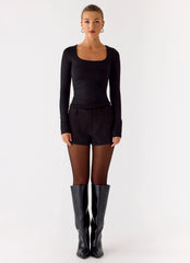 Kiely Long Sleeve Top - Black