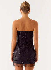 Wear My Kiss Mini Dress - Black