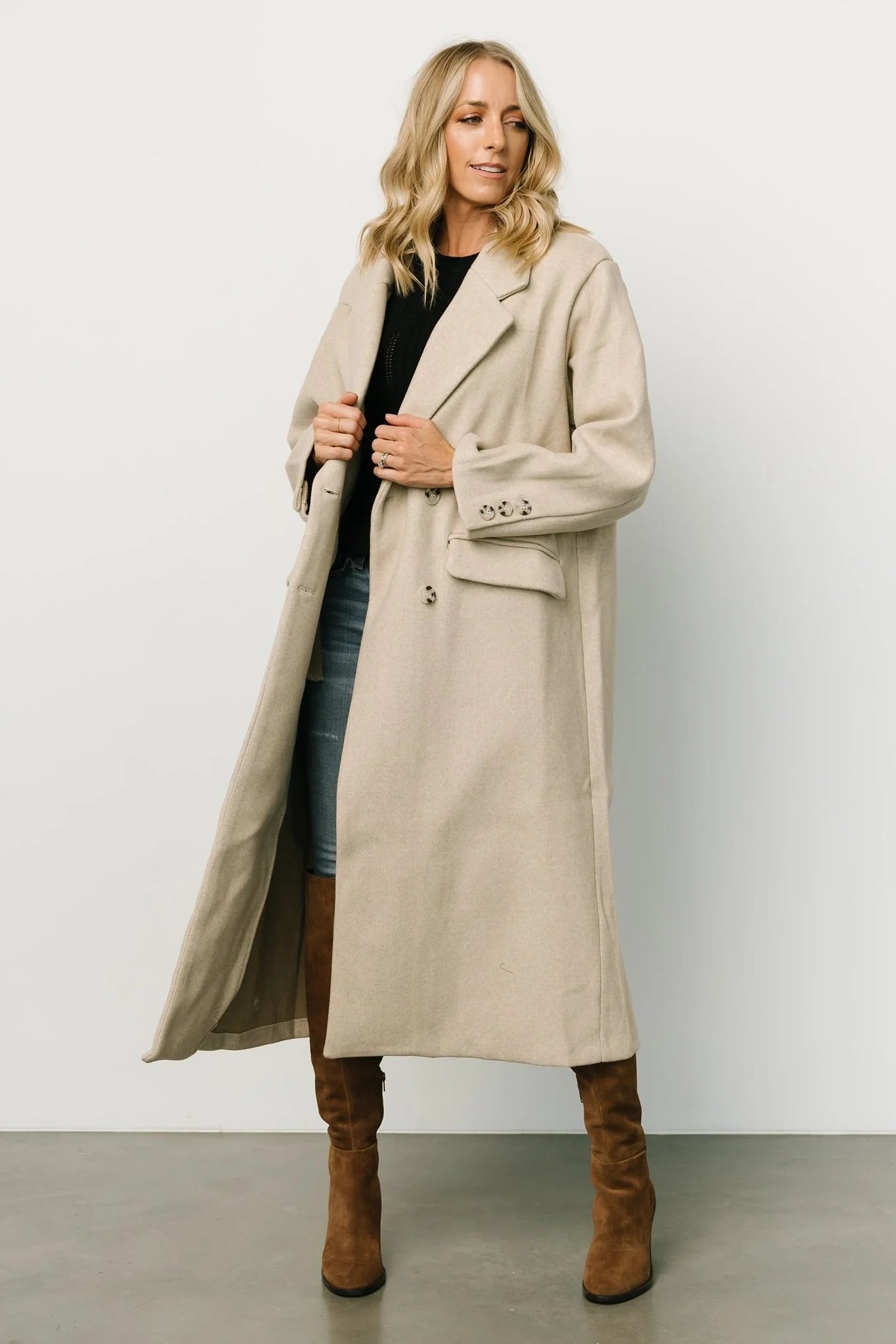 Anderson Double Breasted Coat | Natural