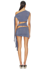 Cupro Knotted Mini Dress