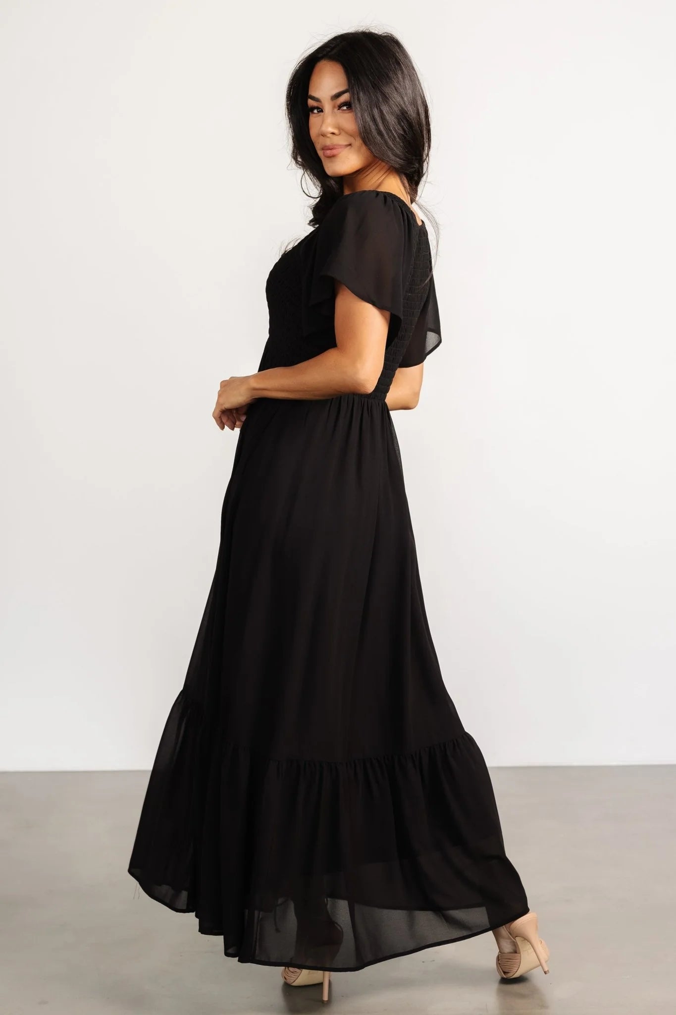 Monica Smocked Dress | Black