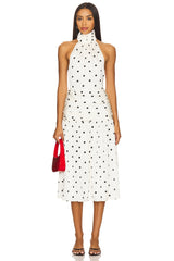 x Yhasmina Ferrara Carmina Halter Midi Dress