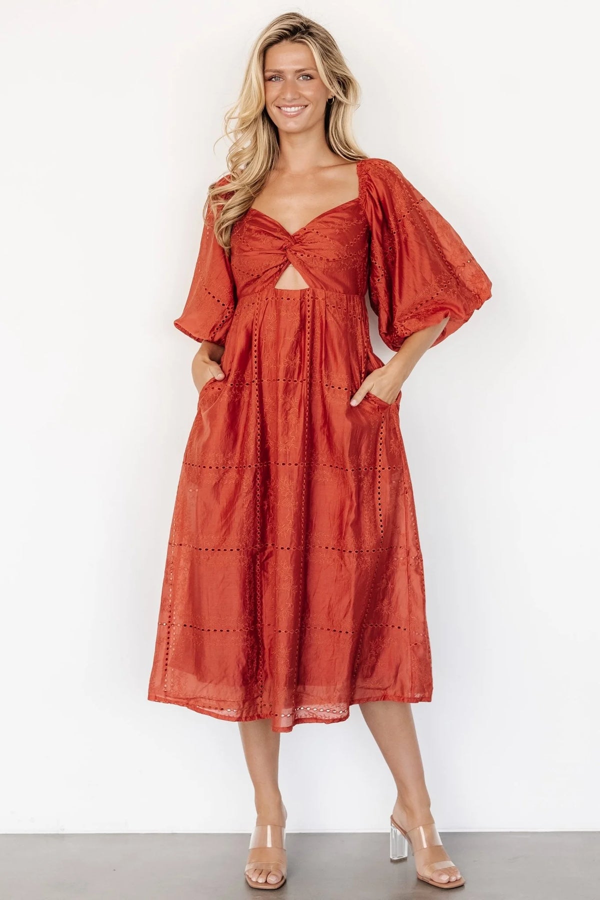Brynn Midi Dress | Rust