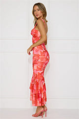 Fantasy Forest Mesh Maxi Dress Print
