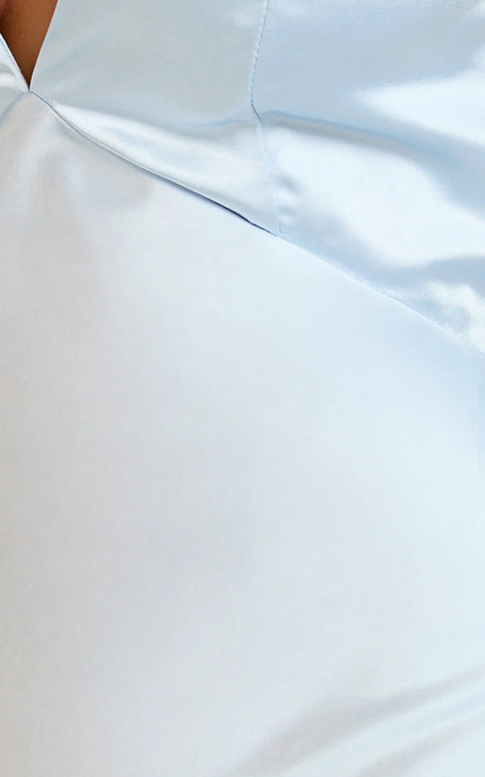 Quincy Maxi Dress - Satin Slip Dress in Sky Blue