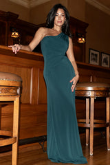 Adrianna One Shoulder Gown | Deep Topaz