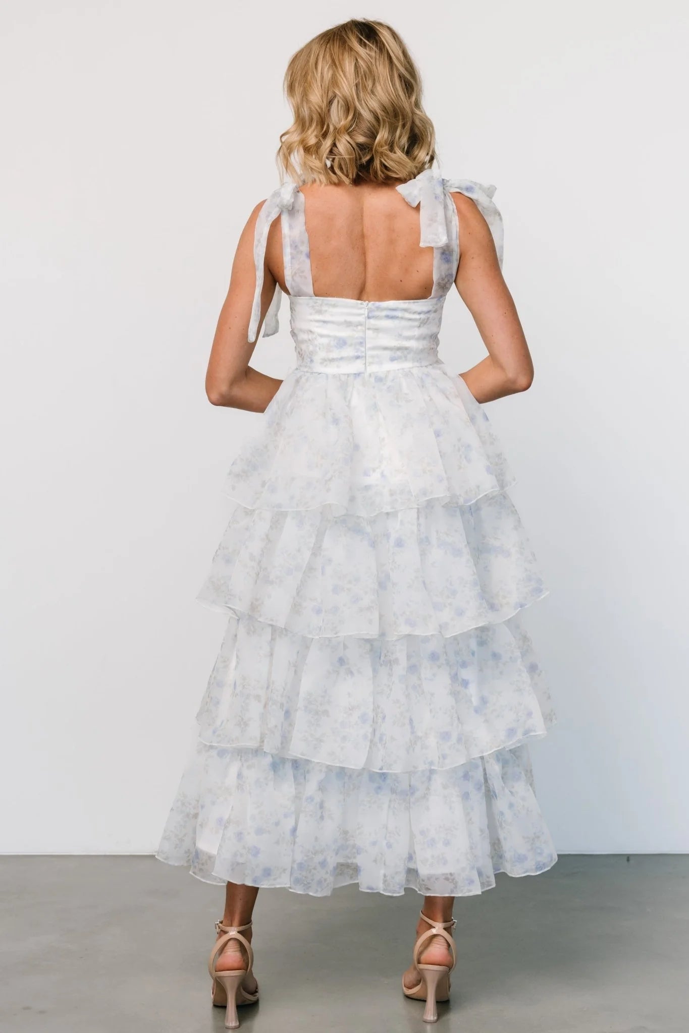 Rosemary Tiered Dress | Light Blue Floral