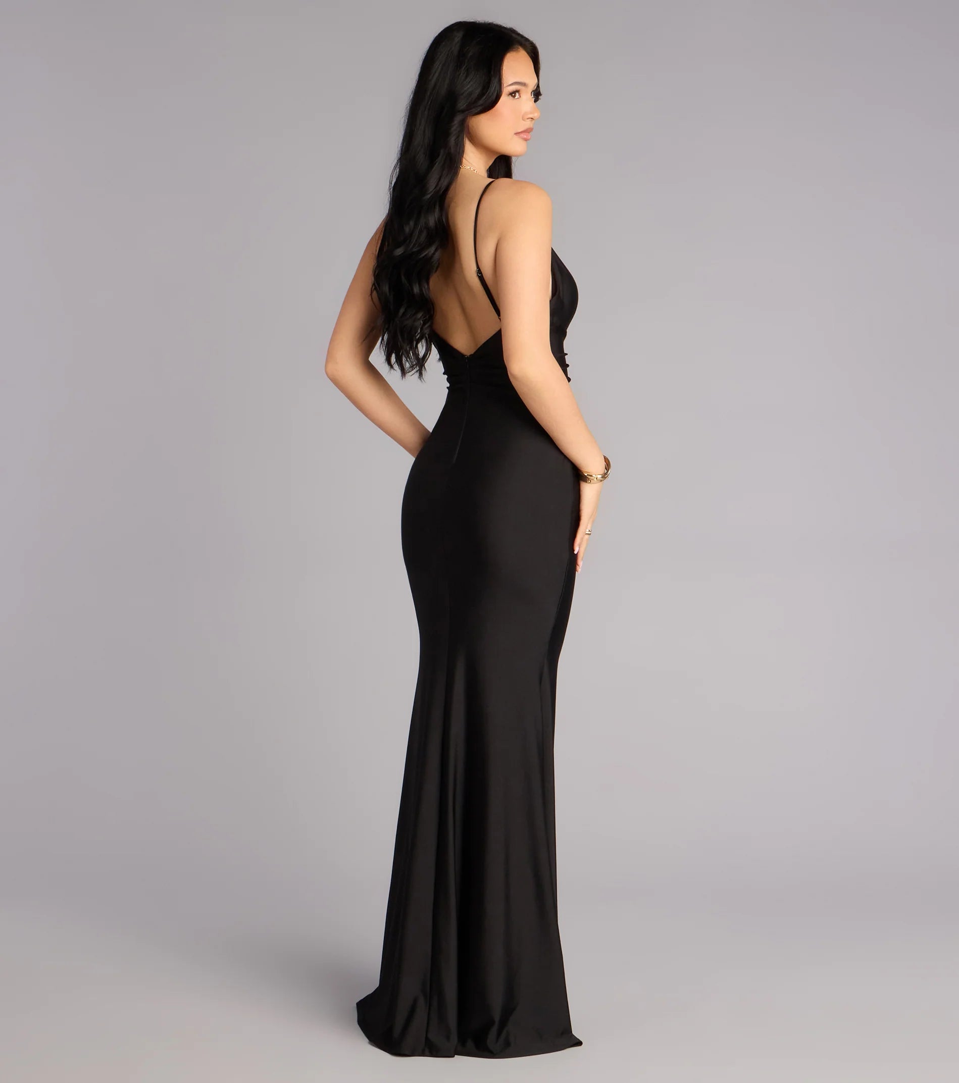 Sage Rosette Mermaid Formal Dress