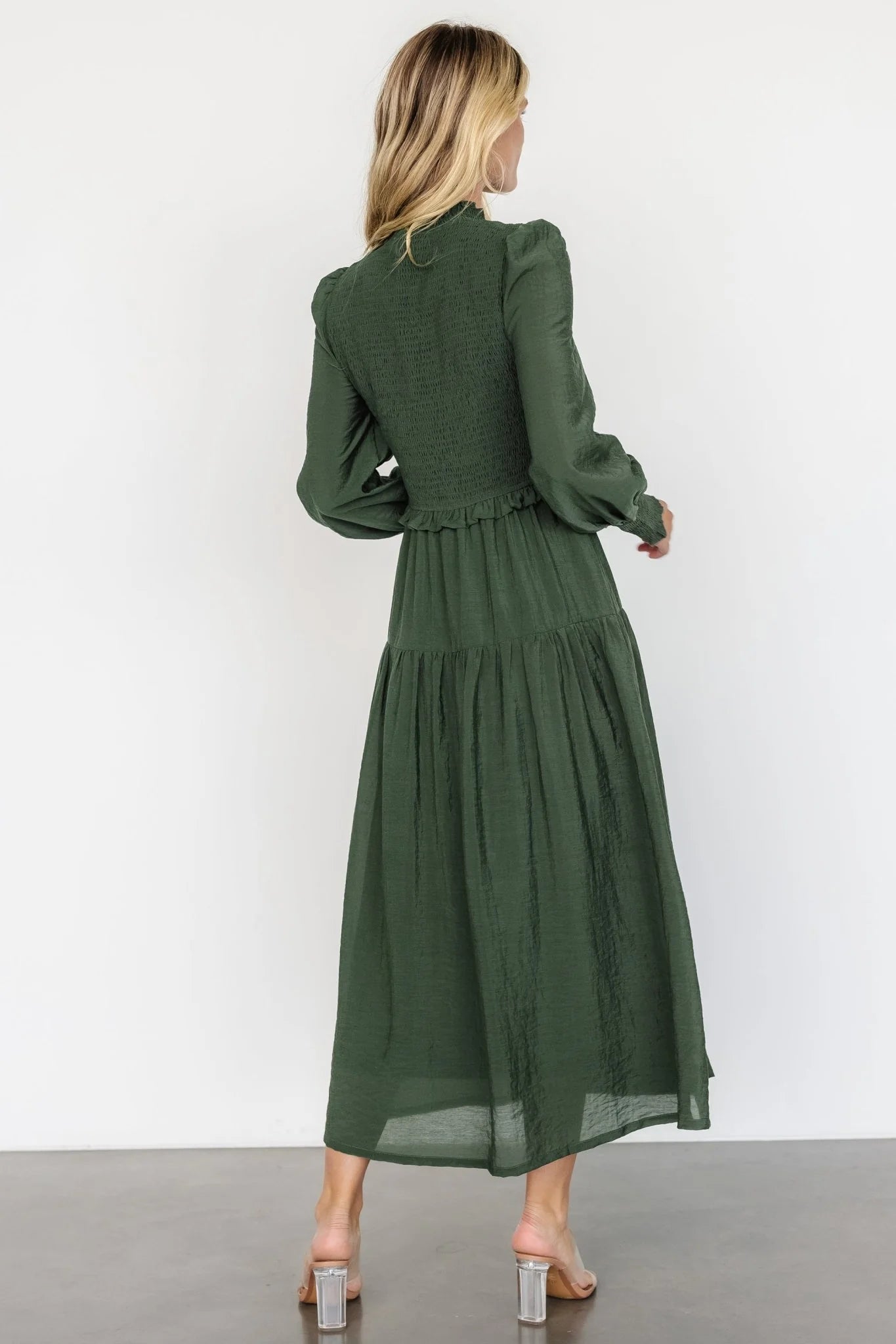 Daria Smocked Maxi Dress | Juniper Green
