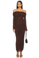 Off The Shoulder Mesh Dress