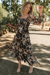 Adeline Smocked Maxi Dress | Midnight Floral