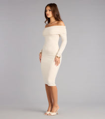 Minimal Drama Off-The-Shoulder Midi Dress