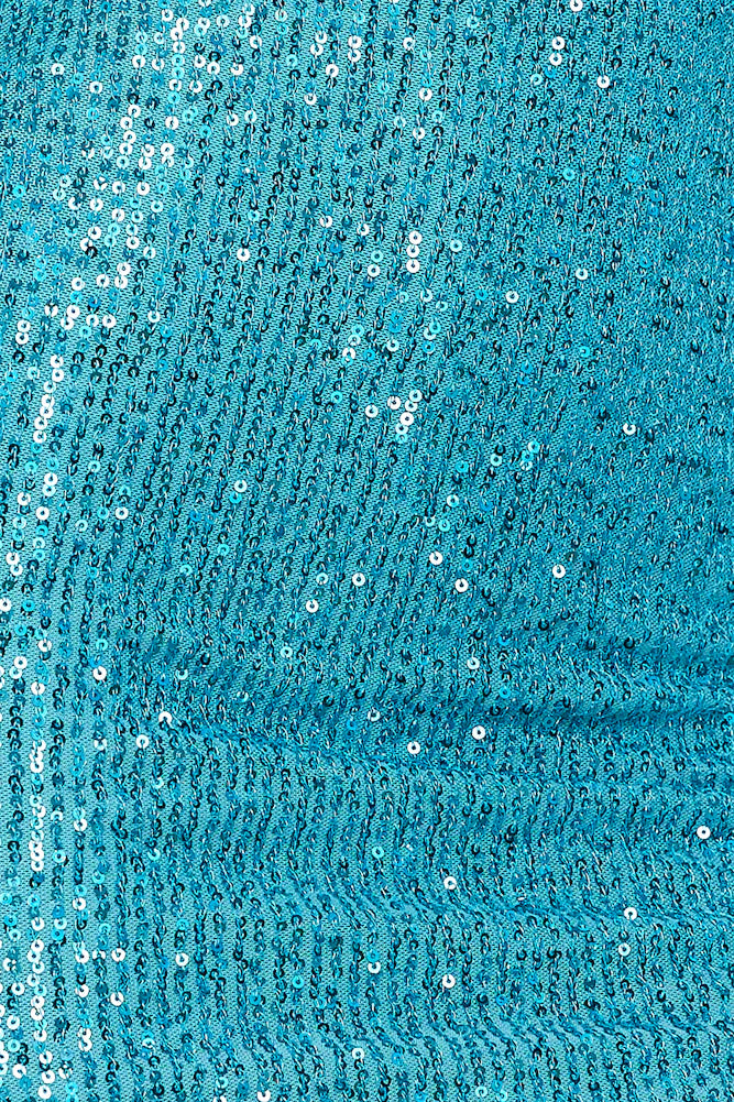 Calling Party Girls Sequin Mini Dress Aqua