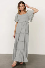 Lenora Smocked Dotted Maxi Dress | Sage