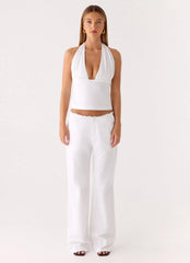 Josephina Halter Top - White