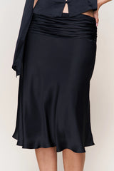 Eda Satin Midi Skirt