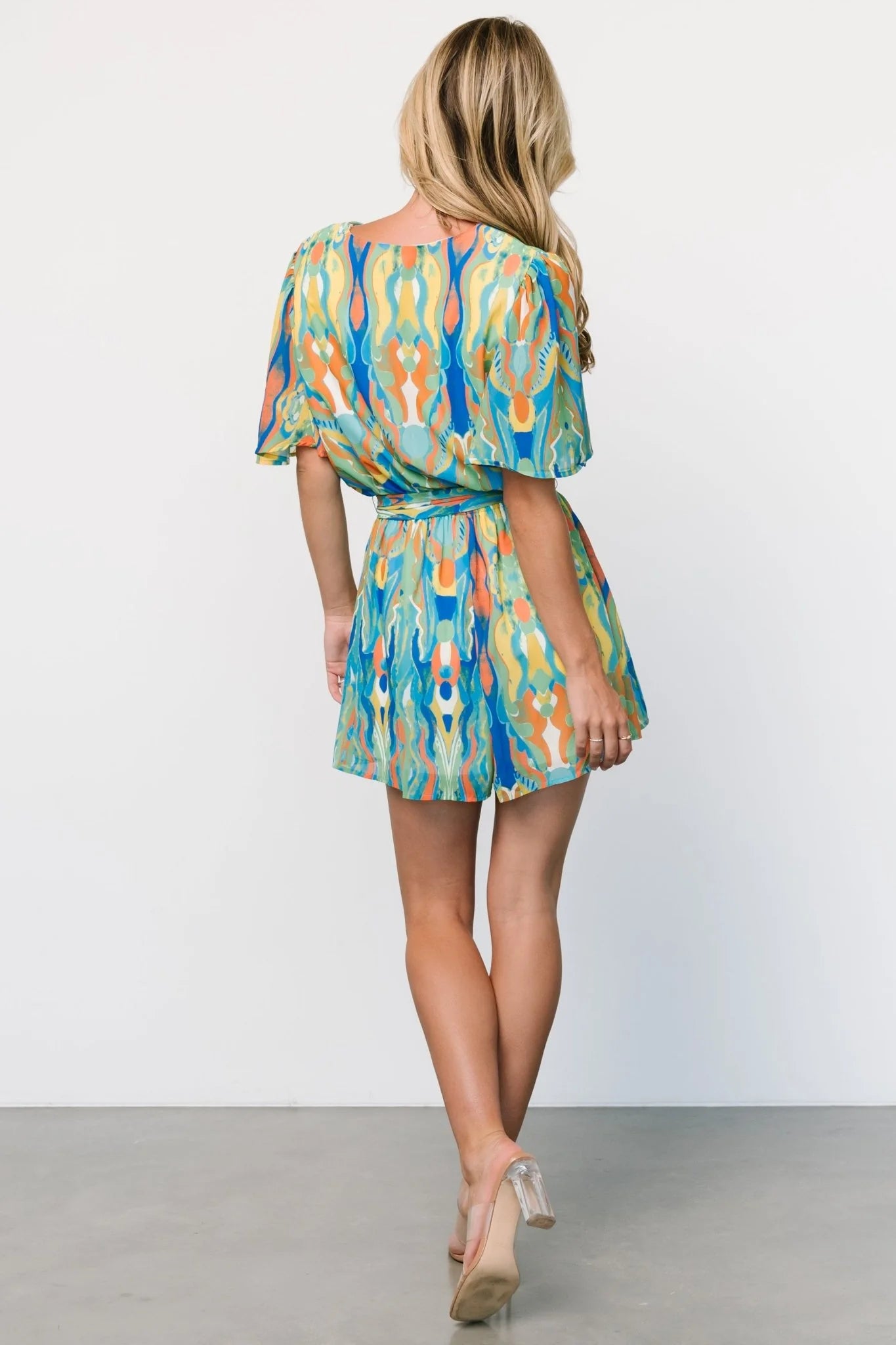 Gibson Romper | Blue + Green Multi