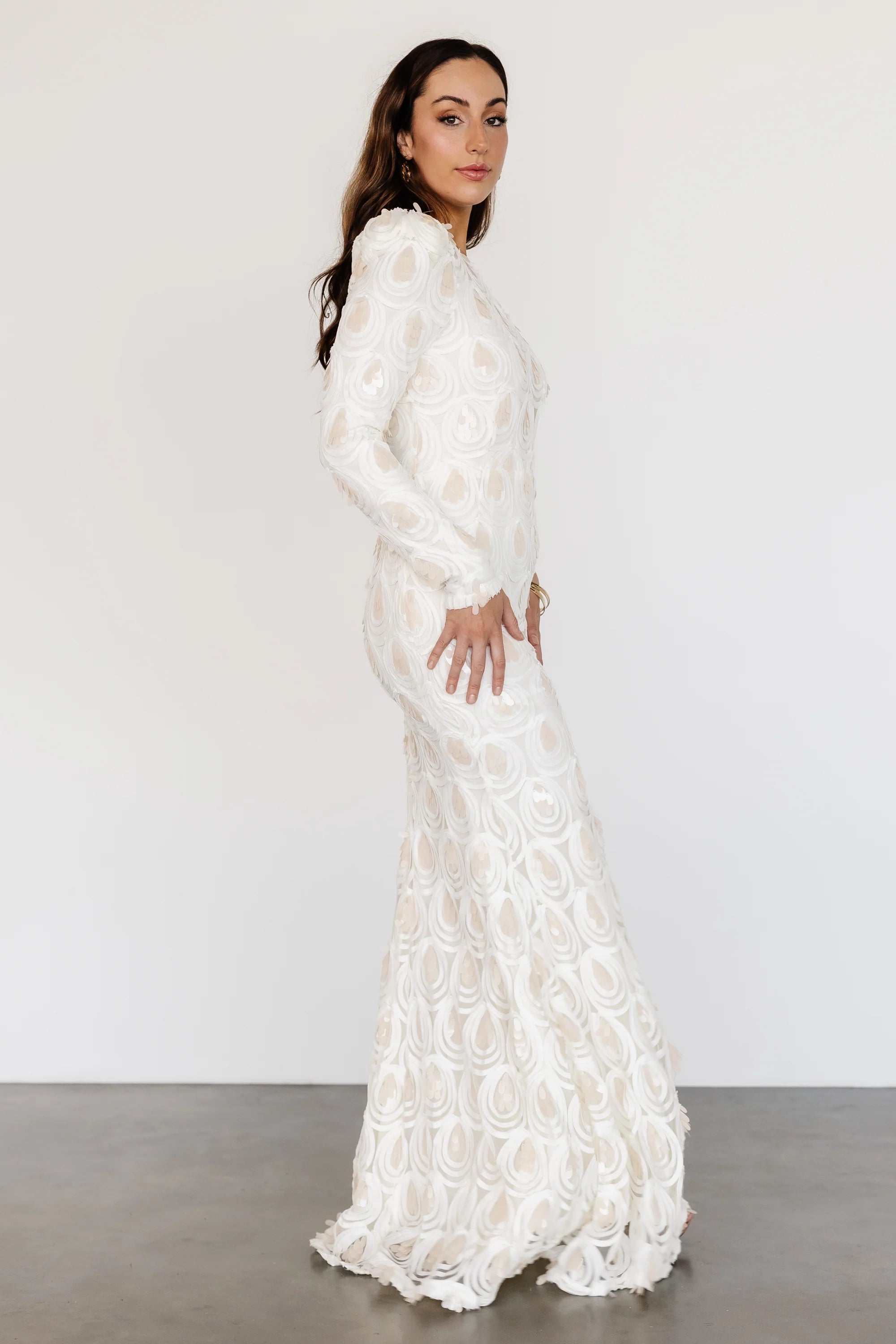Porscha One Shoulder Gown | Cream