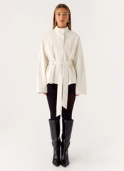 City Light Tie Waist Trench Jacket - Ivory